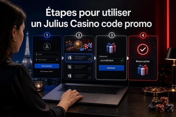Étapes pour utiliser un julius casino code promo